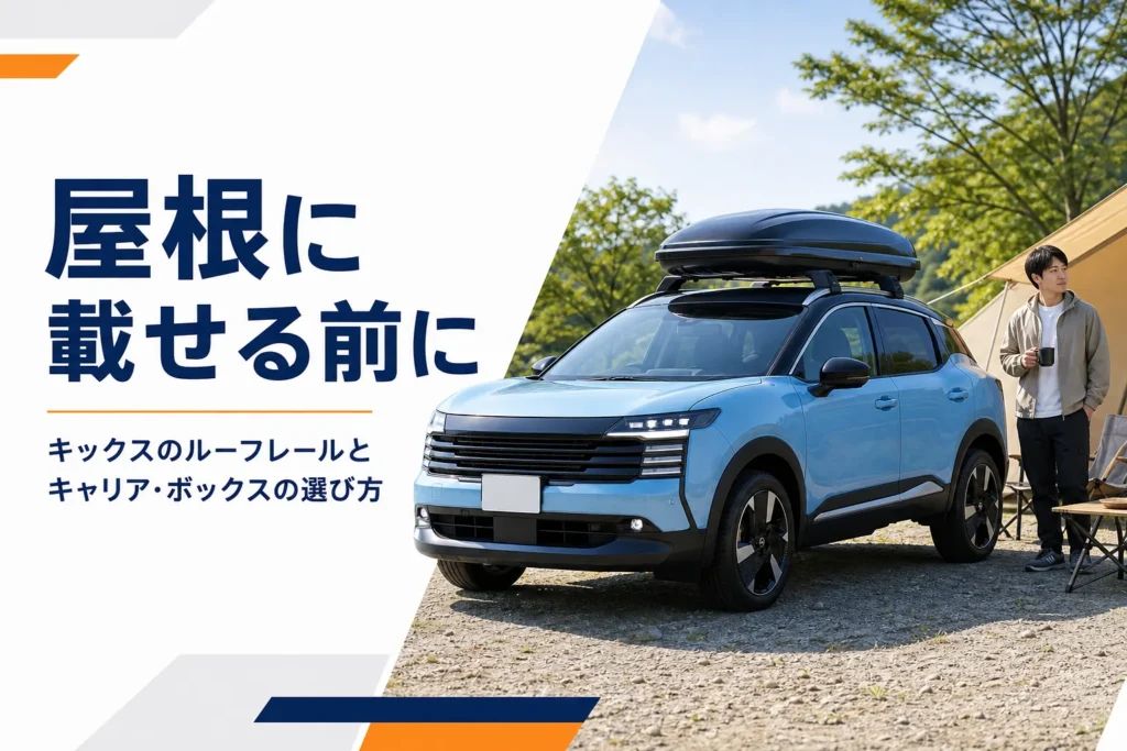 ルーフボックスを載せたキックスのイメージ