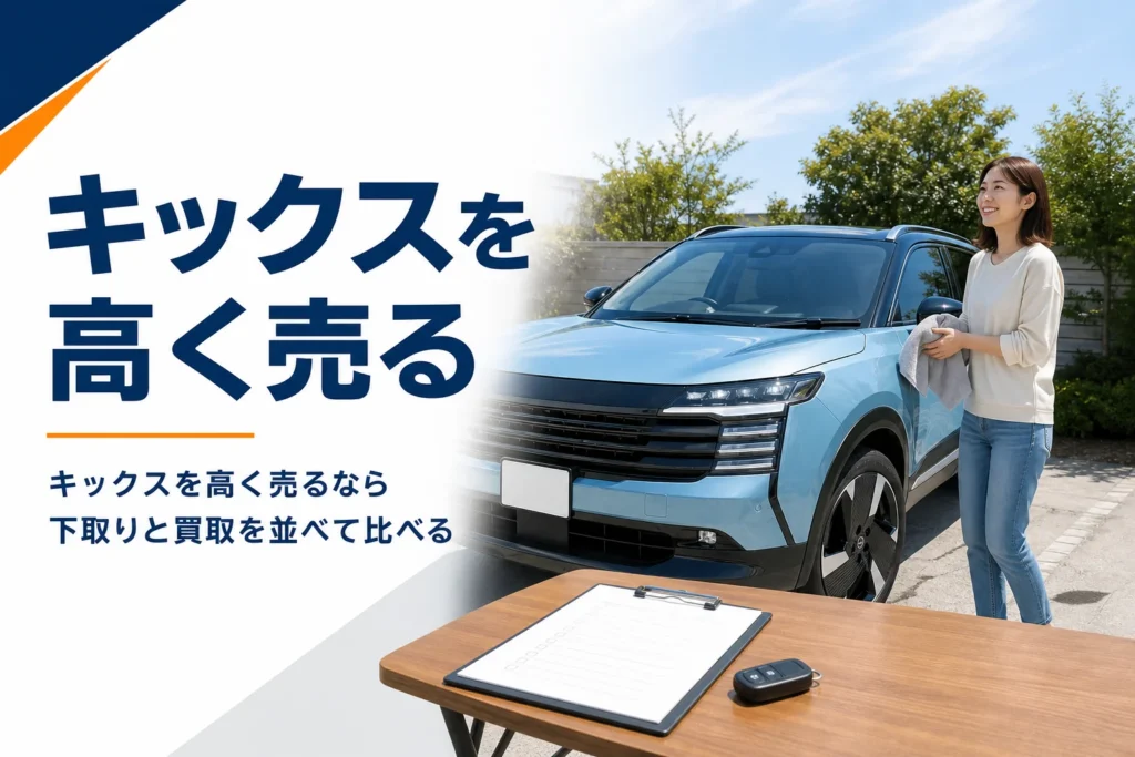 売却前に準備を整えたキックスのイメージ