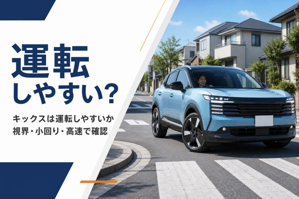住宅街を走るコンパクトSUVのイメージ