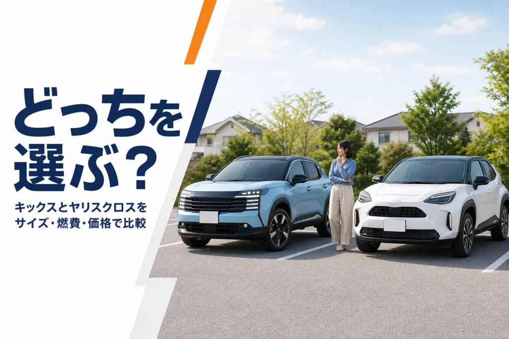 駐車場に並ぶ2台のコンパクトSUVのイメージ